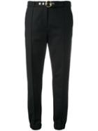 Kenzo Belted Track Pants, Women's, Size: 36, Black, Polyester/cotton/spandex/elastane