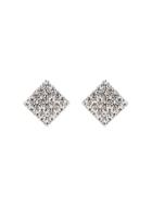 Alessandra Rich Metallic Crystal Embellished Square Earrings