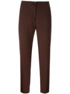 Etro Geometric Pattern Cigarette Trousers, Women's, Size: 48, Red, Cotton/polyamide/spandex/elastane
