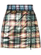 No21 Shiny Mini Skirt With Zip - Green