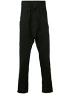 Andrea Ya'aqov - Drop-crotch Cropped Trousers - Men - Cotton/linen/flax - M, Black, Cotton/linen/flax