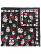 Alexander Mcqueen Classic Skull Scarf, Women's, Black, Silk