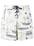 Tory Burch Boat Print Shorts, Women's, Size: 28, Nude/neutrals, Cotton/spandex/elastane