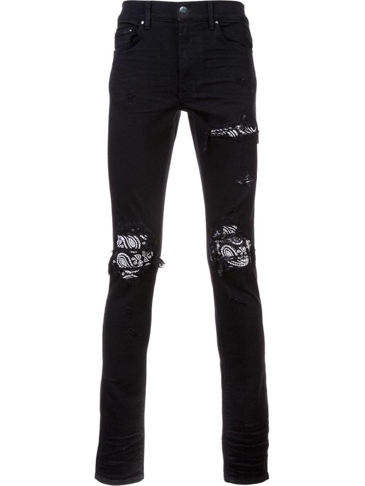 Amiri Distressed Slim-fit Jeans - Black
