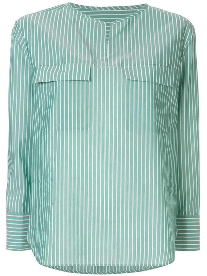 Ballsey Striped Blouse - Green