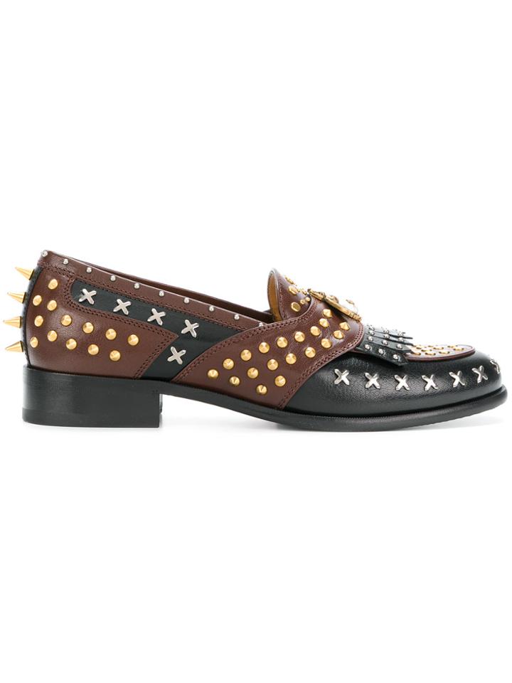 Gucci Studded Loafers - Black