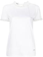 Miu Miu Embellished Crew-neck T-shirt - White