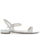 Miu Miu Pearl Detail Sandals - Metallic