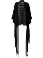Murmur - Fringe Kimono Jacket - Women - Silk/polyester - S, Black, Silk/polyester