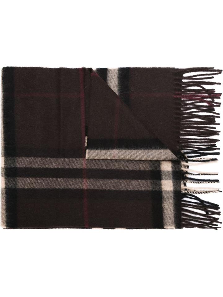Burberry Cashmere Check Scarf - Brown