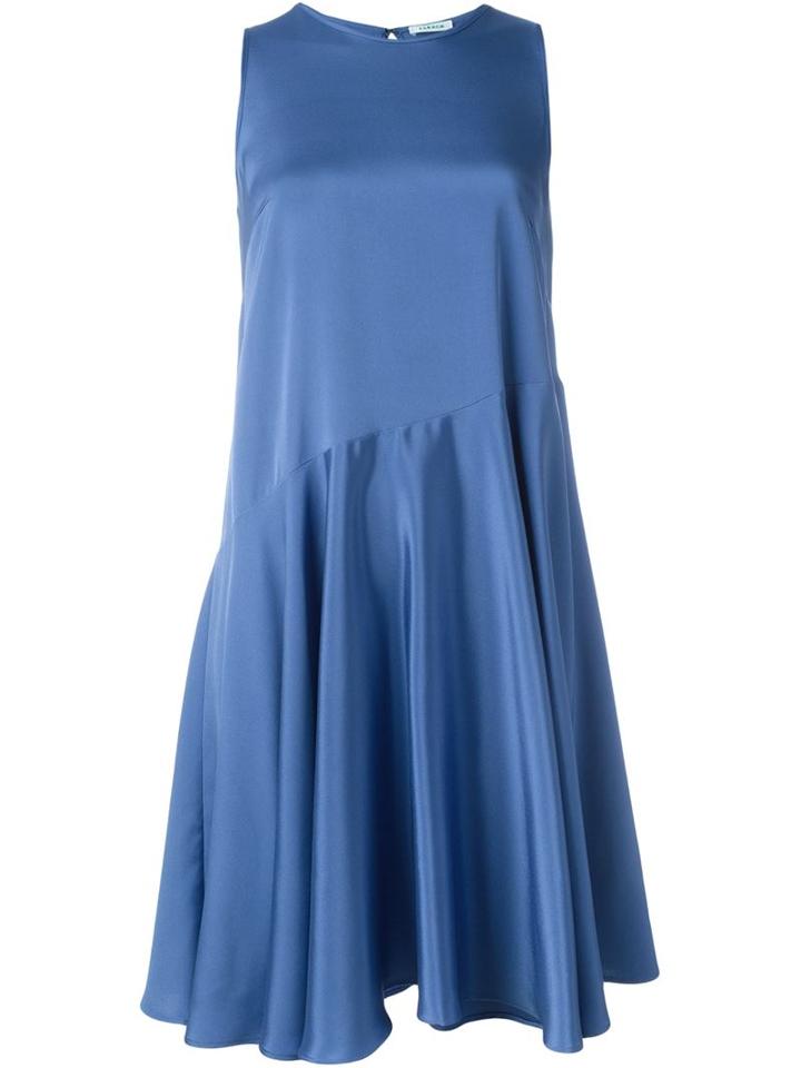 P.a.r.o.s.h. Flared Sleeveless Dress, Women's, Size: M, Blue, Silk/spandex/elastane