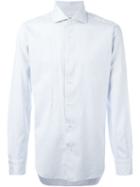 Barba Classic Collar Print Shirt, Men's, Size: 40, Blue, Cotton