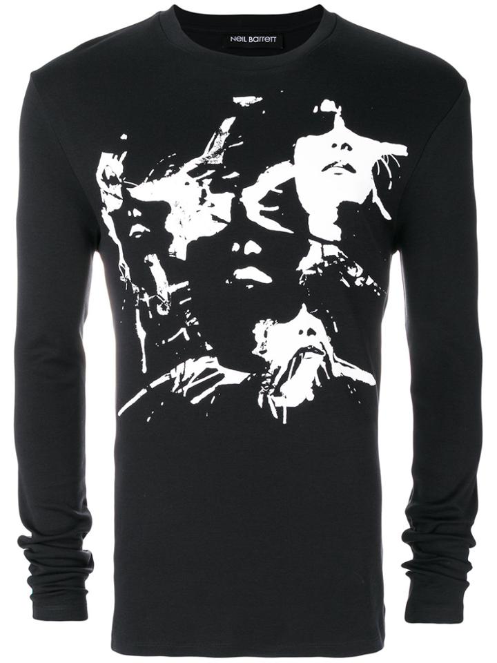 Neil Barrett Slouxsie Print Top - Black