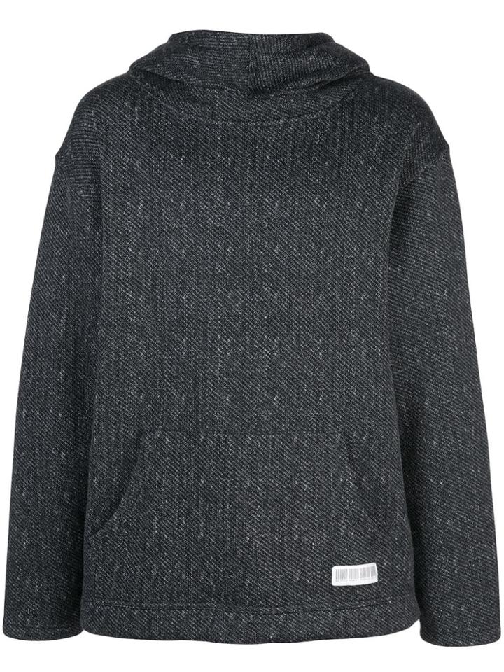 Mostly Heard Rarely Seen Patterned Woven Hoodie - Grey