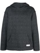 Mostly Heard Rarely Seen Patterned Woven Hoodie - Grey