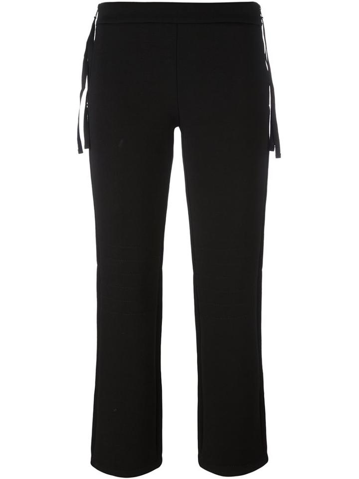 Mm6 Maison Margiela Cropped Trousers, Women's, Size: Small, Black, Polyamide/spandex/elastane