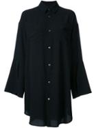 G.v.g.v. 'georgette' Slashed Cuff Shirt, Women's, Size: 36, Black, Polyester