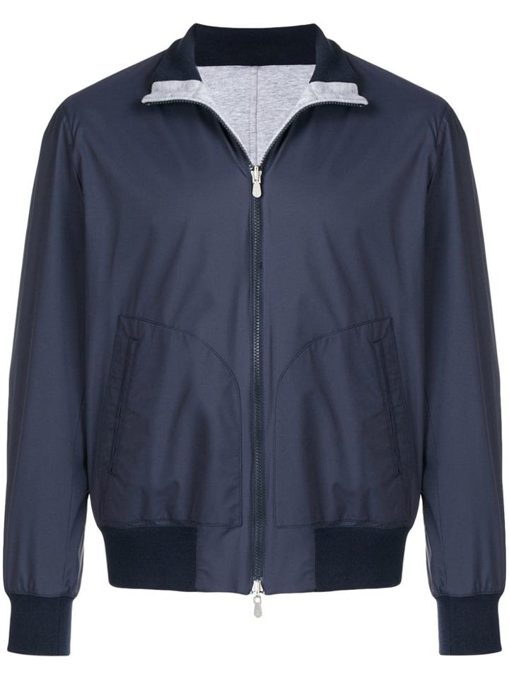 Brunello Cucinelli Classic Bomber Jacket - Blue
