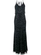 Glitter Long Dress - Women - Polyamide/polyester/glass/plastic - 40, Black, Polyamide/polyester/glass/plastic, Armani Collezioni