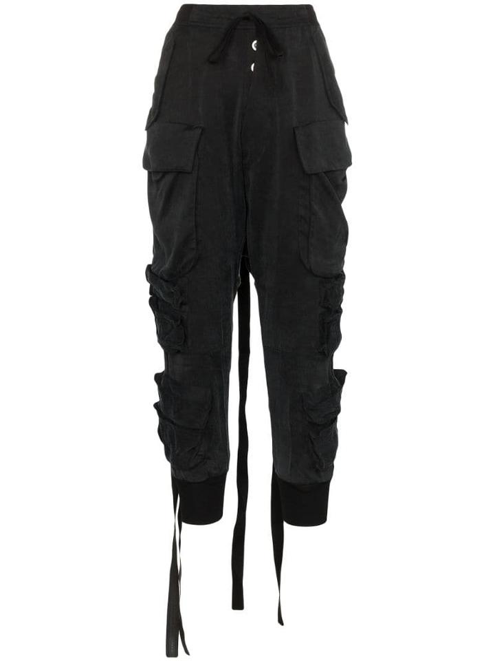 Unravel Project Dropped-waist Trousers - Black