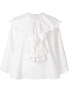 Isa Arfen Washed Poplin Venetian Top - White