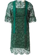 No21 Lace Shortsleeved Dress, Women's, Size: 40, Green, Polyester/acetate/silk