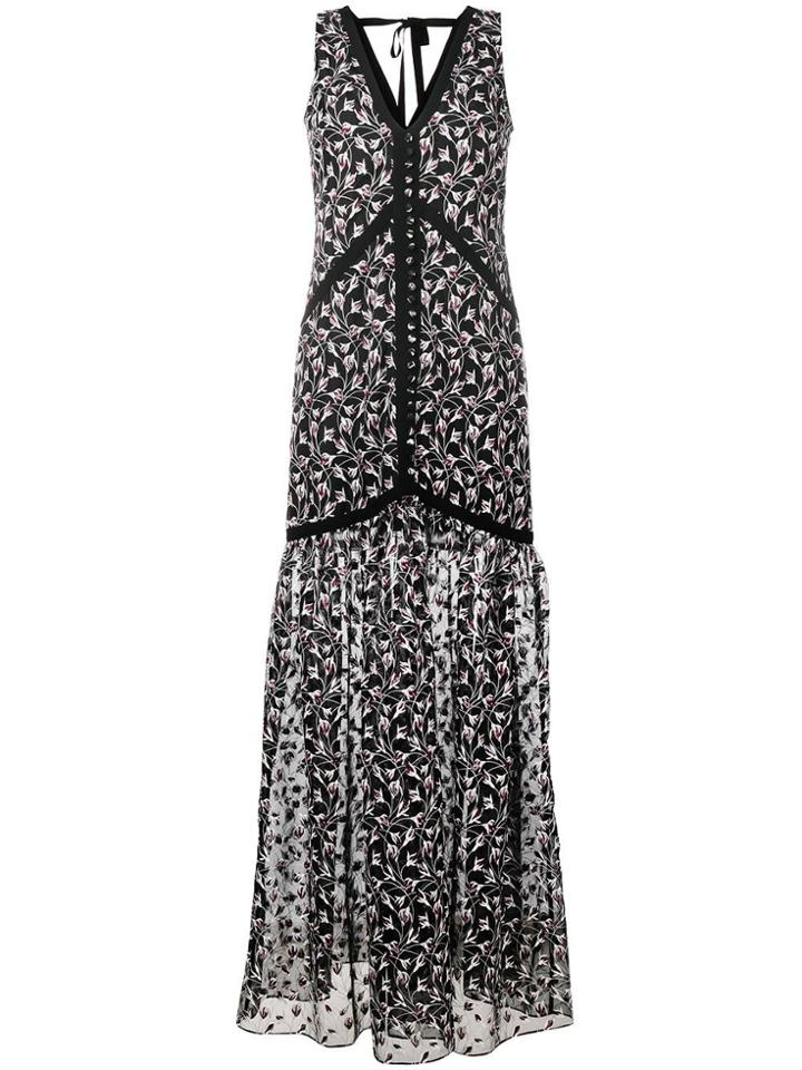 Erdem Sleeveless Floral Embroidered Dress - Black