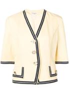 Guy Laroche Vintage 1990's Contrast Piping Jacket - Neutrals