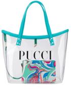 Emilio Pucci Transparent Logo Twist Tote - Blue