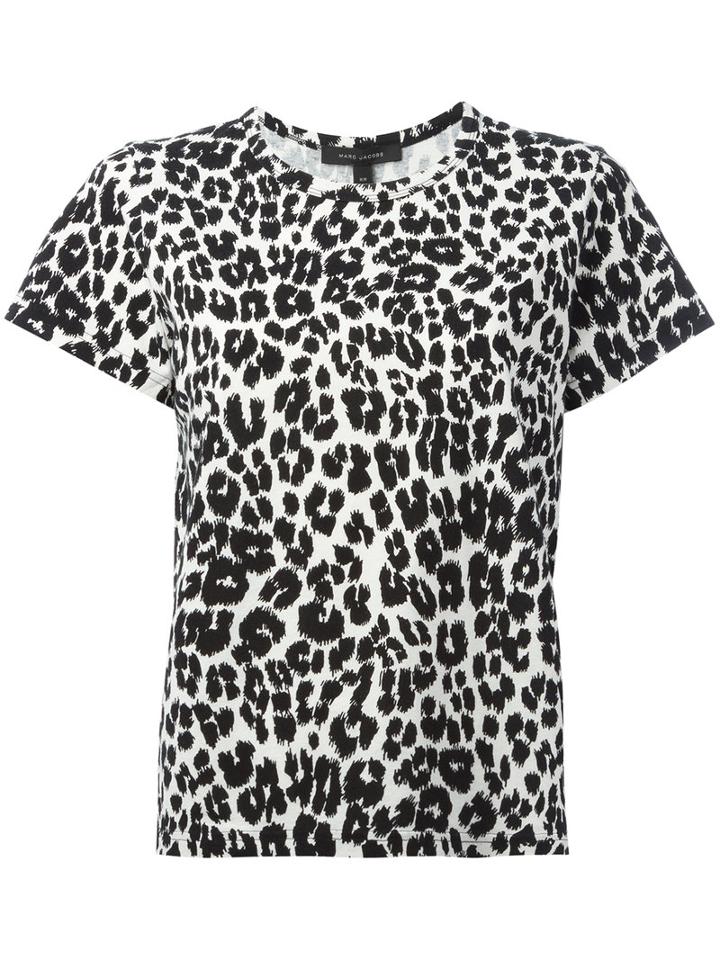 Marc Jacobs Classic Leopard Print T-shirt, Women's, Size: Large, White, Cotton