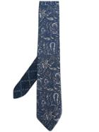 Etro Paisley Embroidered Tie - Blue