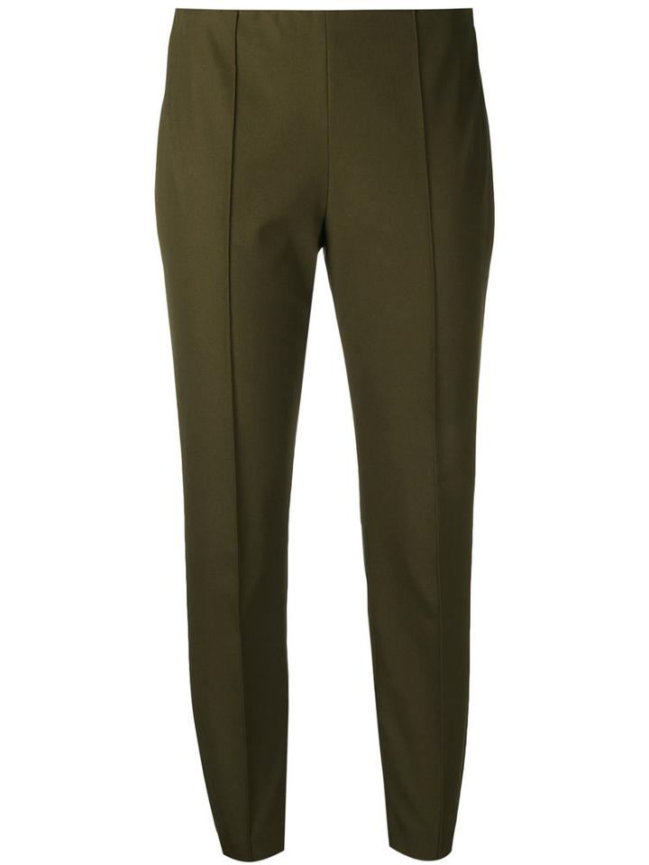 Theory Smart Cropped Trousers, Women's, Size: 6, Green, Cotton/nylon/spandex/elastane