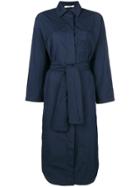 Odeeh Side Slit Boxy Shirt Dress - Blue