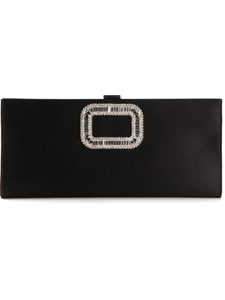 Roger Vivier 'pilgrim' Clutch, Women's, Black, Silk