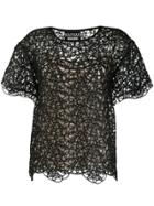Boutique Moschino Wire Mesh Detail Blouse - Black