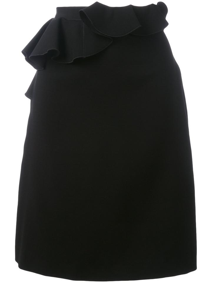 Giambattista Valli - Ruffle Front Skirt - Women - Silk/cotton/spandex/elastane/viscose - 42, Women's, Black, Silk/cotton/spandex/elastane/viscose
