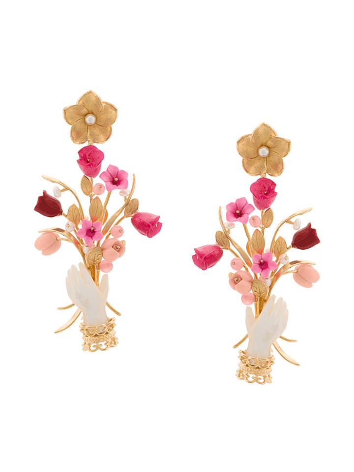 Of Rare Origin Bouquet Earrings - Pink & Purple