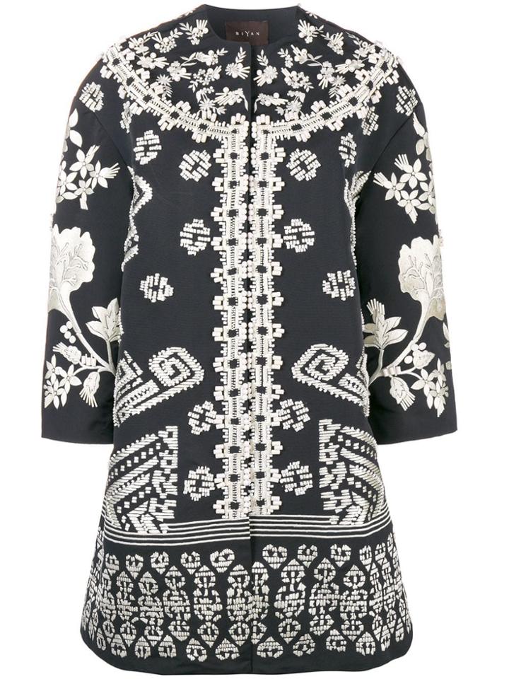 Biyan Embellished Coat - Black