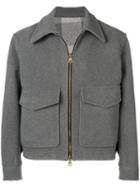 Ami Paris Patch Pockets Zipped Jacket - Grey