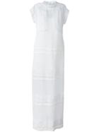 Givenchy Long Mock Neck Dress, Women's, Size: 36, White, Cotton/silk/polyester