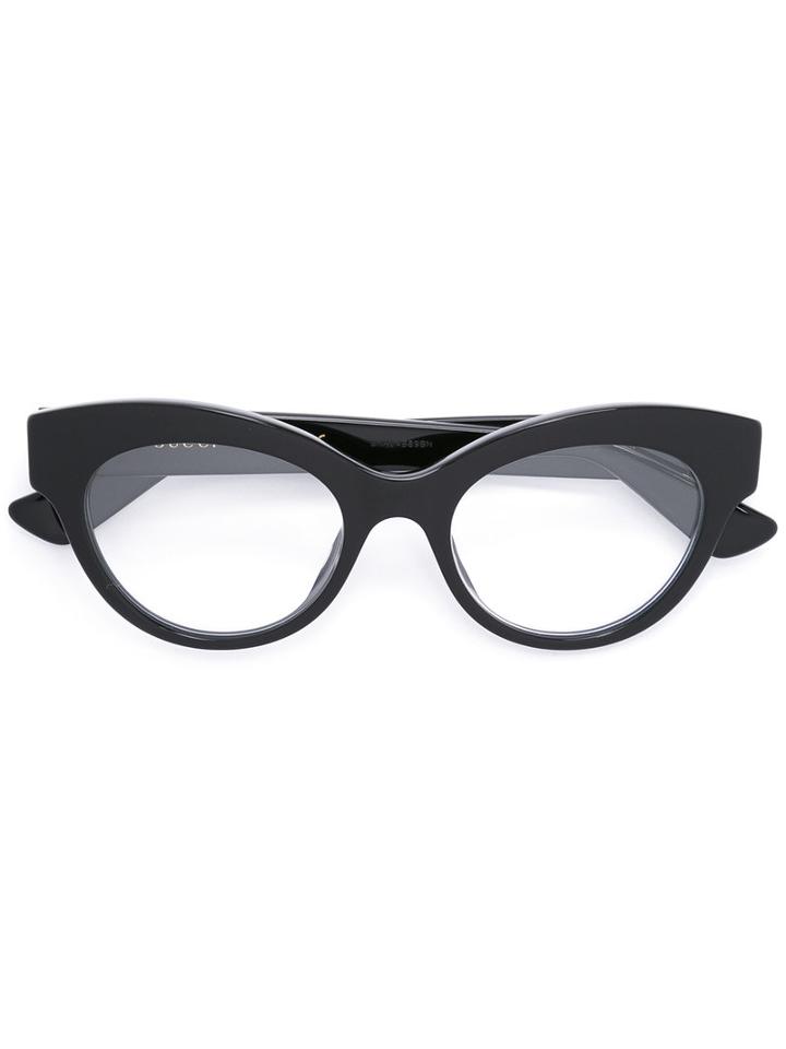 Gucci Eyewear - Eye Cat Glasses - Women - Acetate - 49, Black, Acetate