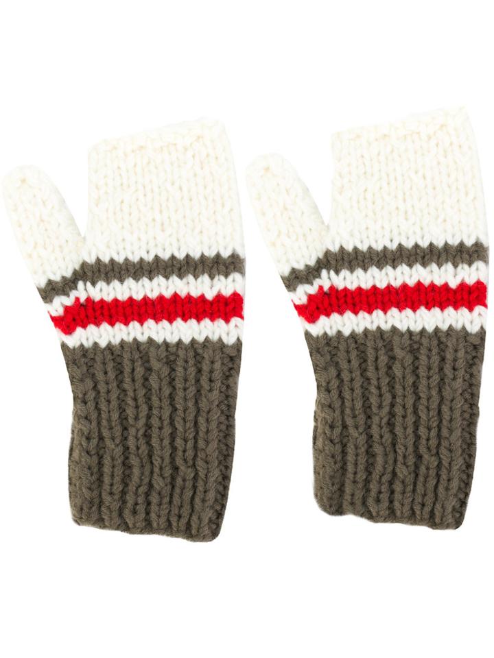 Maison Margiela Striped Panel Gloves - Multicolour