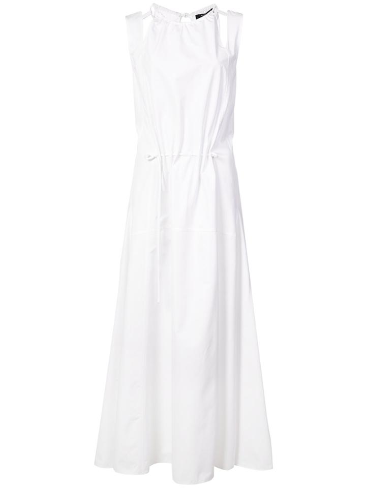 Derek Lam Halter Tank Dress With Seamed Full Skirt - White