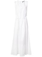 Derek Lam Halter Tank Dress With Seamed Full Skirt - White