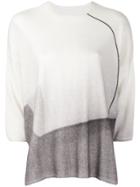 Oyuna Three-quarters Sleeve Boxy Jumper - White