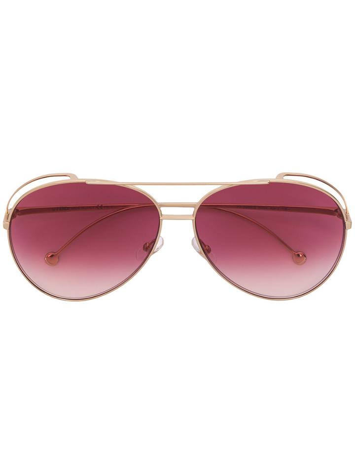 Fendi Eyewear Oversized Aviator Sunglasses - Metallic