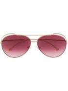 Fendi Eyewear Oversized Aviator Sunglasses - Metallic