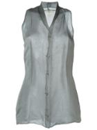 Romeo Gigli Vintage Sleeveless Shirt, Women's, Size: 42, Grey