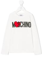 Moschino Kids - Heart Logo Top - Kids - Cotton/spandex/elastane - 8 Yrs, White