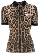 Dolce & Gabbana Leopard Print Blouse, Women's, Size: 38, Brown, Cotton/polyester/polyamide/silk